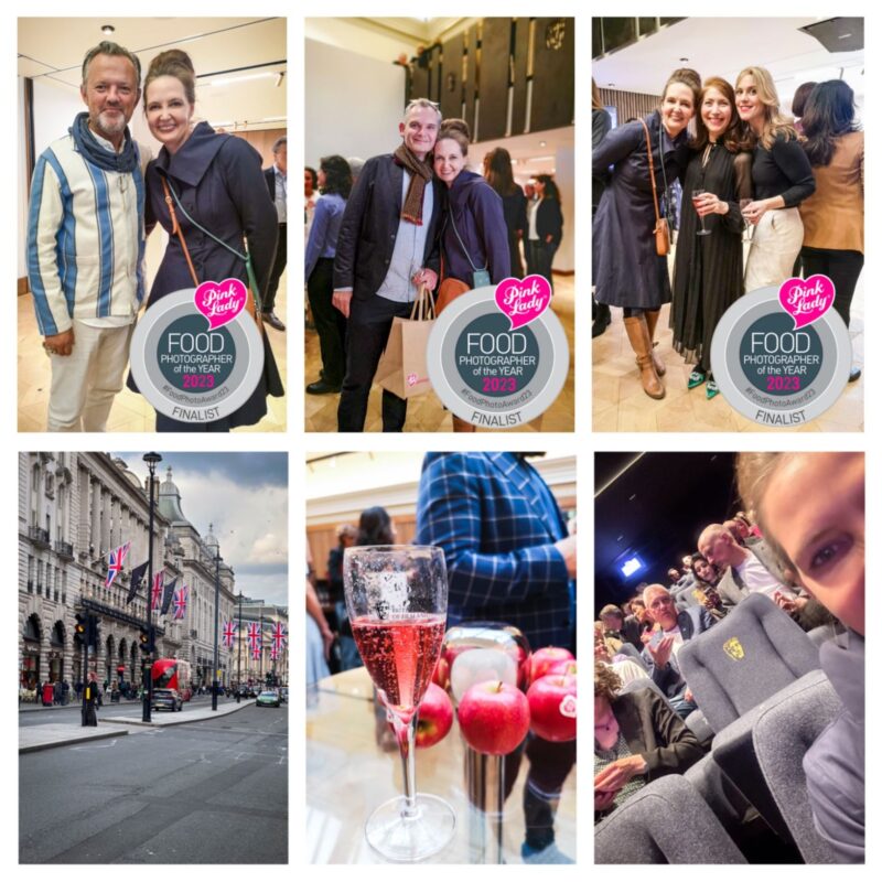 Winifred Harms at the Pink Lady Food Photographer of the Year Awards in London, surrounded by creative individuals passionate about food and photography.